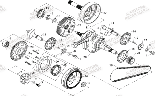 Embiellage (modele A Injection) MASAI Pièces Quad A800i Ultimate