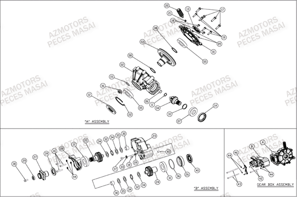 Pont Arriere Detaille AZMOTORS Pièces Quad A800i Ultimate