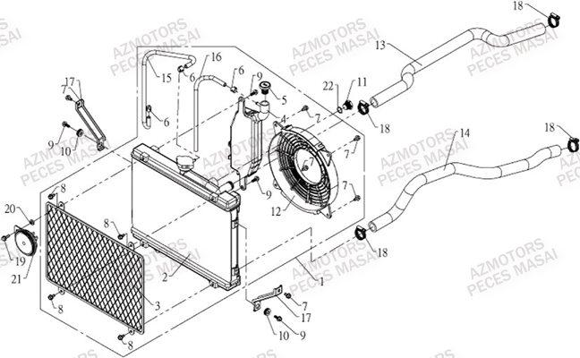 REFROIDISSEMENT MASAI Pièces Quad A800i Ultimate