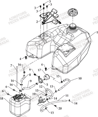 Reservoir AZMOTORS Pièces Quad A800i Ultimate