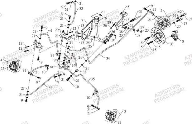 Systeme De Frein AZMOTORS Pièces Quad A800i Ultimate