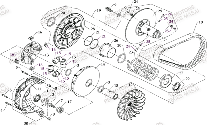 Variateur AZMOTORS Pièces Quad A800i Ultimate