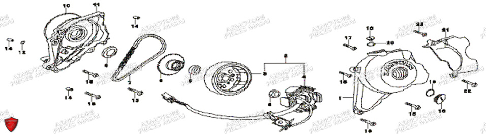 Alternateur Carter Gauche MASAI Pièces Quad A90