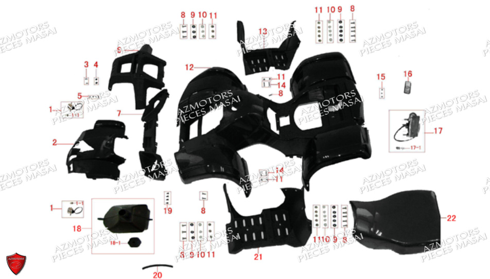 Carrosserie MASAI Pièces Quad A90