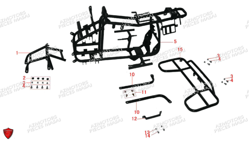 Chassis MASAI Pièces Quad A90