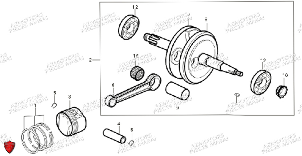 Piston Embiellage MASAI Pièces Quad A90