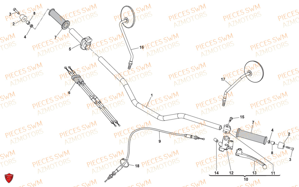 Guidon SWM Pieces SWM Origine ACE OF SPADES 500 (2020)
