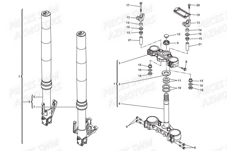 SUSPENSION AVANT SWM ACE OF SPADES 125