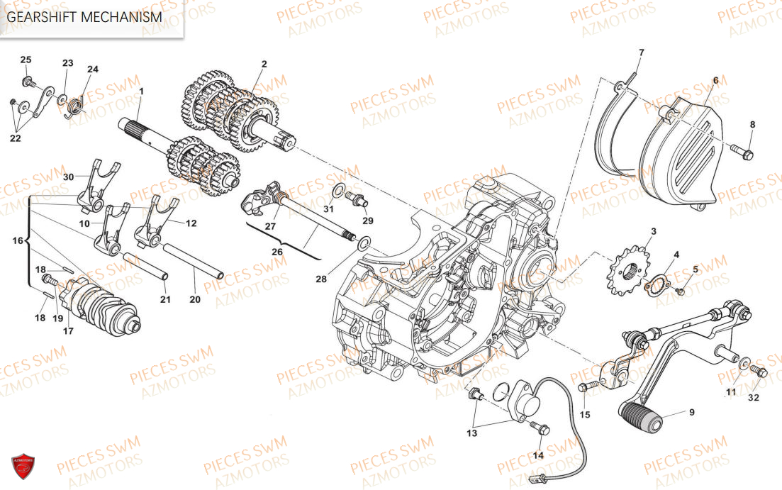 Transmission SWM Pieces SWM Origine ACE OF SPADES 125R E5(2021)
