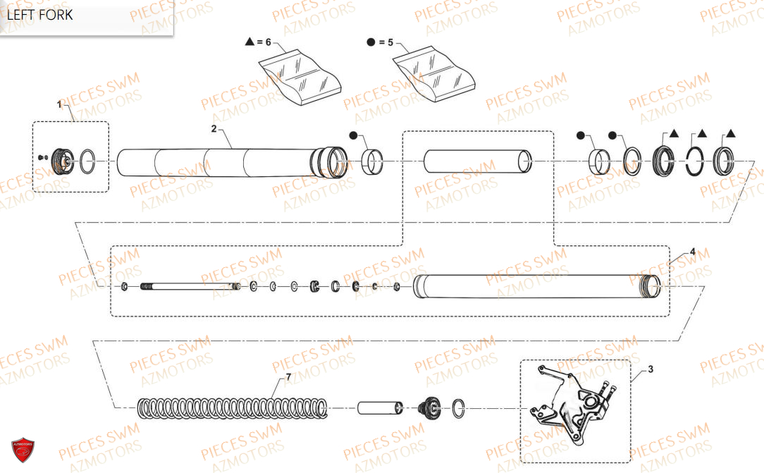 Fourche Gauche SWM Pieces SWM Origine ACE OF SPADES 125 E5(2021)
