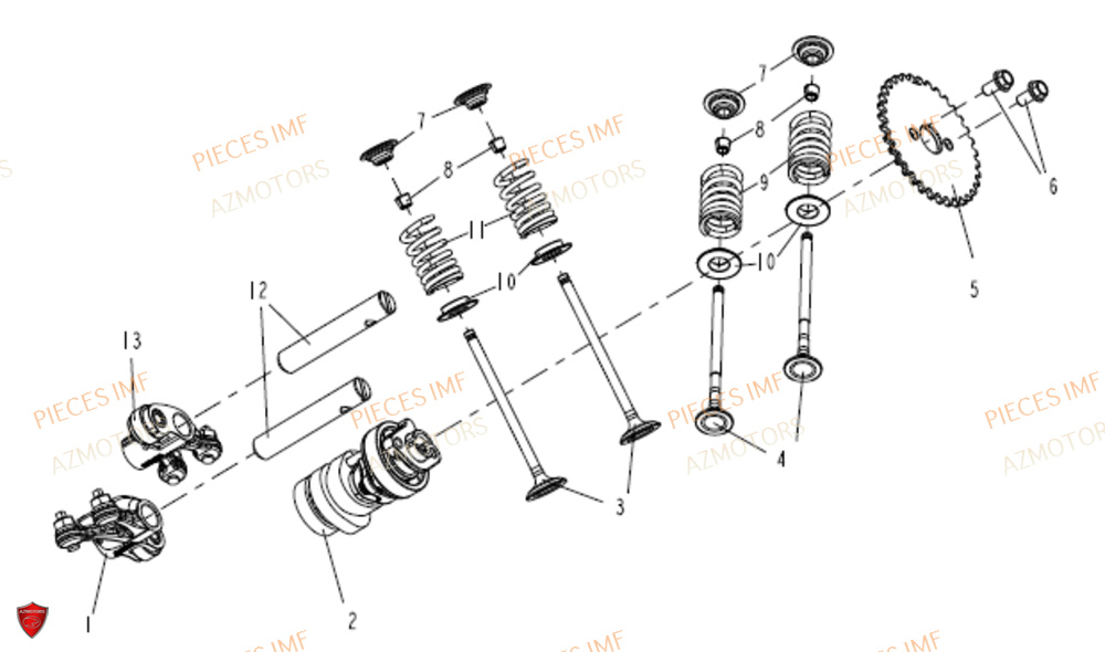 Arbre A Cam AZMOTORS PIECES ADN 125 4T EURO 5+