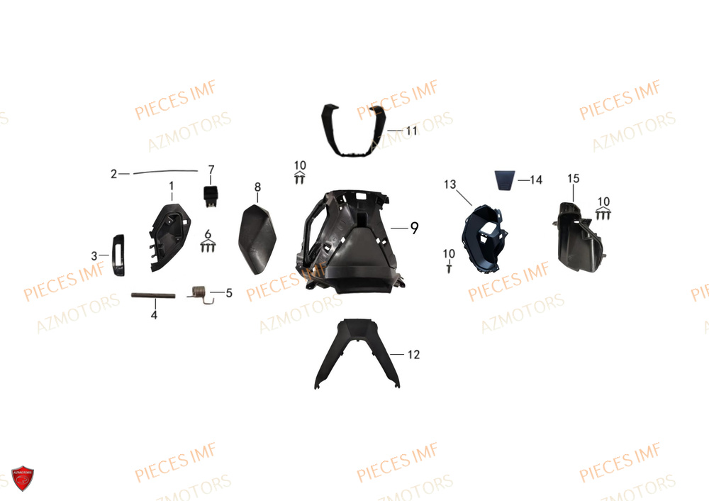 Carenage Sous Le Guidon AZMOTORS PIECES ADN 125 4T EURO 5+
