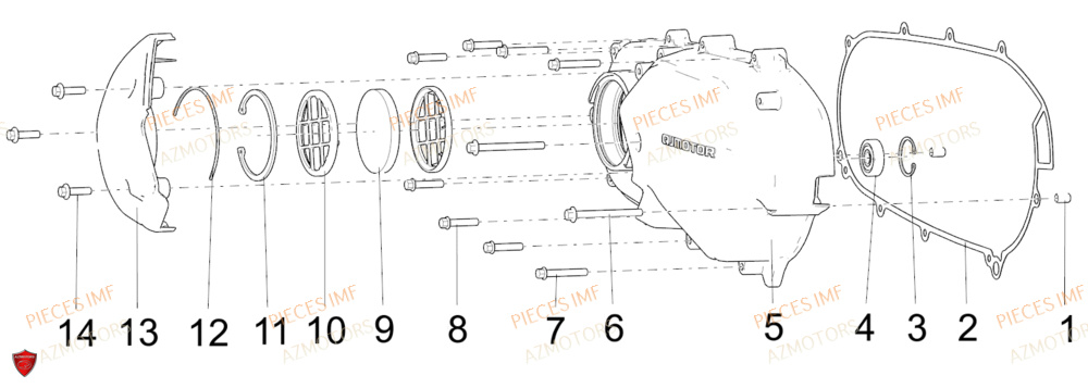 Carter De Variateur AZMOTORS PIECES ADN 125 4T EURO 5+