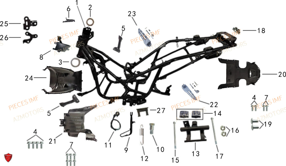 Chassis AZMOTORS PIECES ADN 125 4T EURO 5+