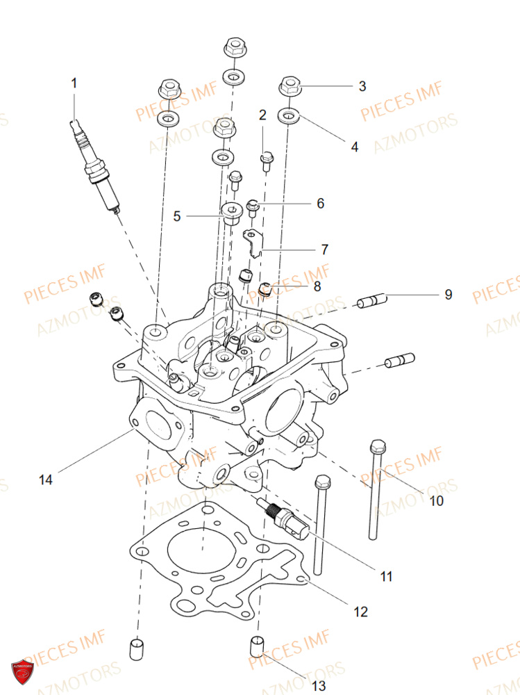 Culasse AZMOTORS PIECES ADN 125 4T EURO 5+
