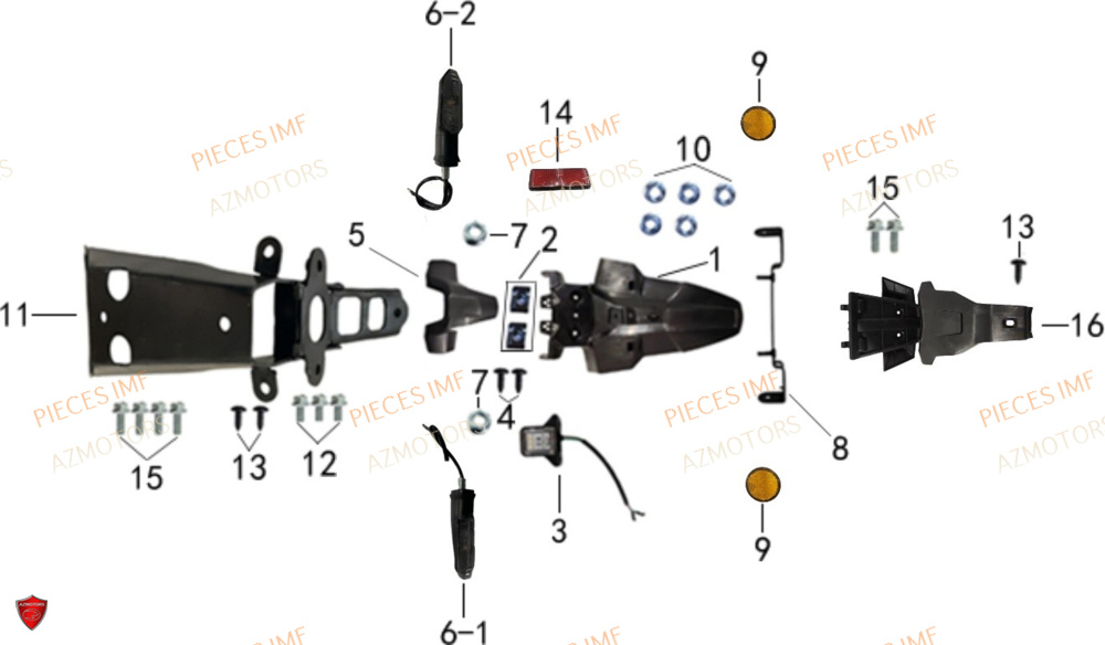 Eclairage Et Partie Arriere AZMOTORS PIECES ADN 125 4T EURO 5+