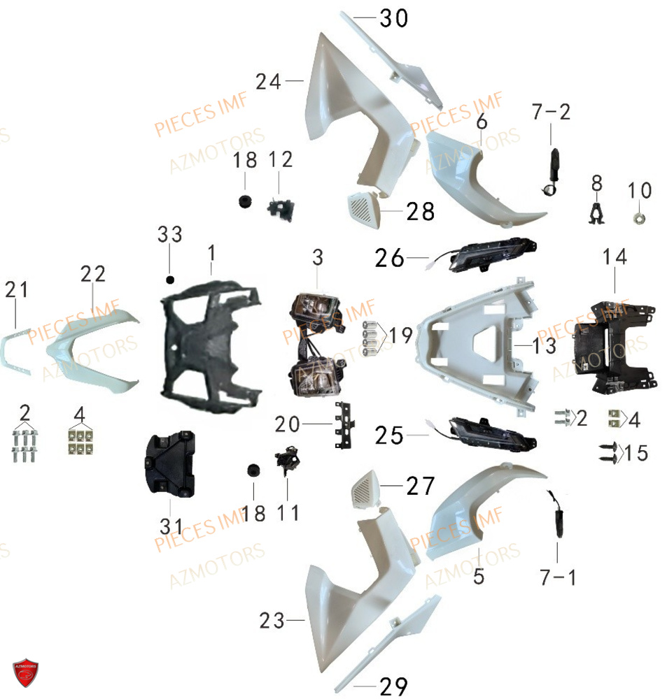Face Avant 1 AZMOTORS PIECES ADN 125 4T EURO 5+