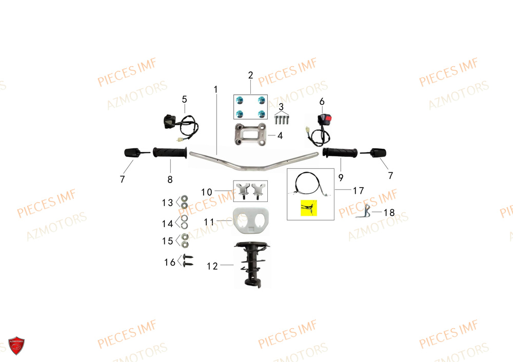 Guidon AZMOTORS PIECES ADN 125 4T EURO 5+