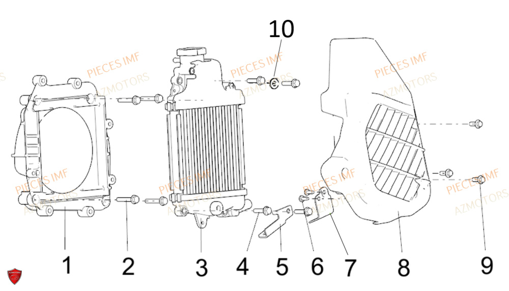 Radiateur AZMOTORS PIECES ADN 125 4T EURO 5+