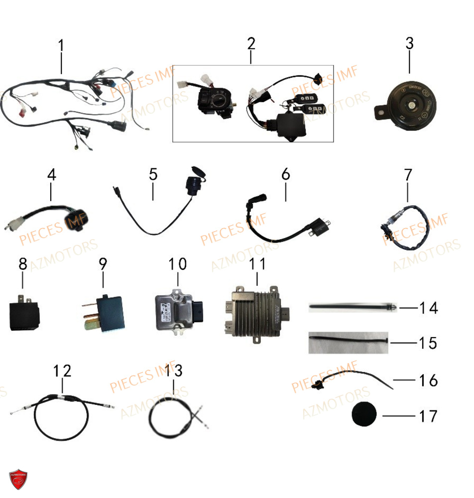Systeme Electrique 1 AZMOTORS PIECES ADN 125 4T EURO 5+