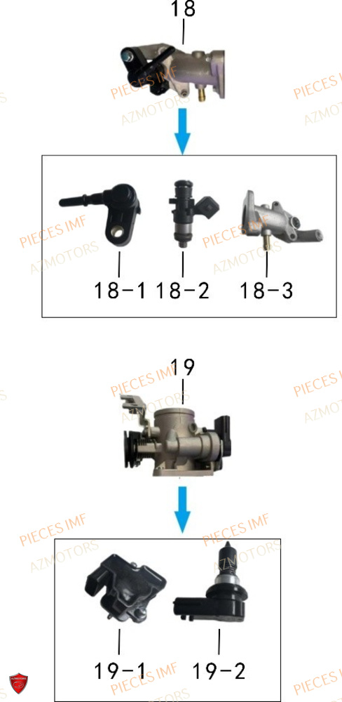 Systeme Electrique 2 AZMOTORS PIECES ADN 125 4T EURO 5+