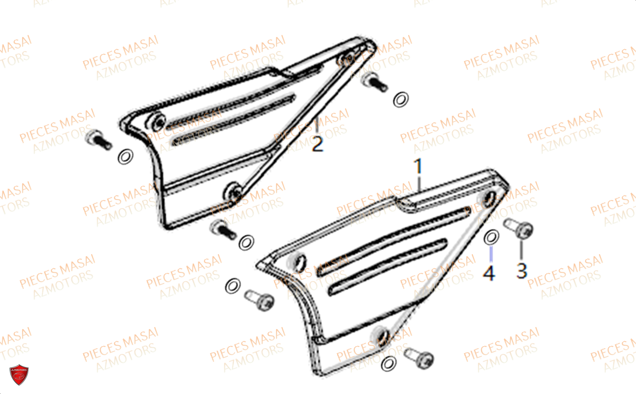 Carrosseries Laterales MASAI Pièces Moto ADVENTURE 125cc