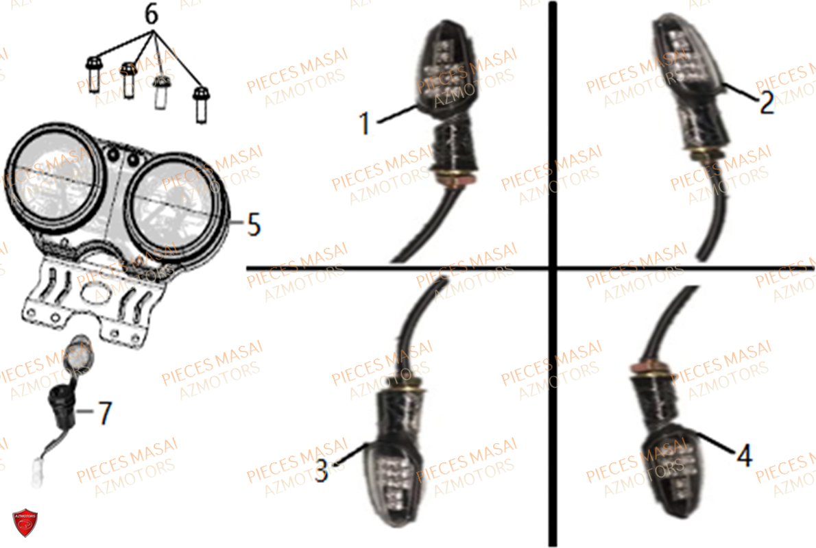 Clignotants MASAI Pièces Moto ADVENTURE 125cc
