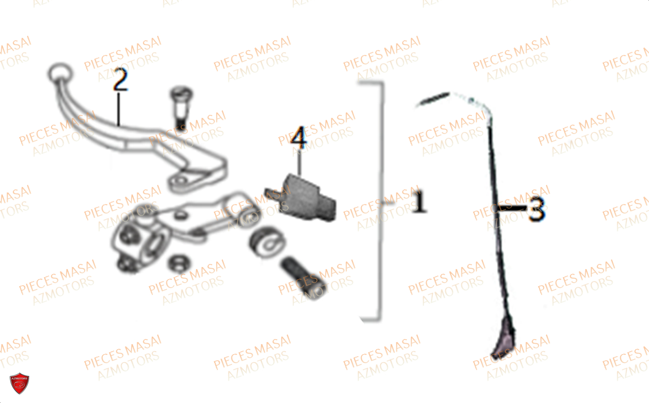 Levier Embrayage MASAI Pièces Moto ADVENTURE 125cc
