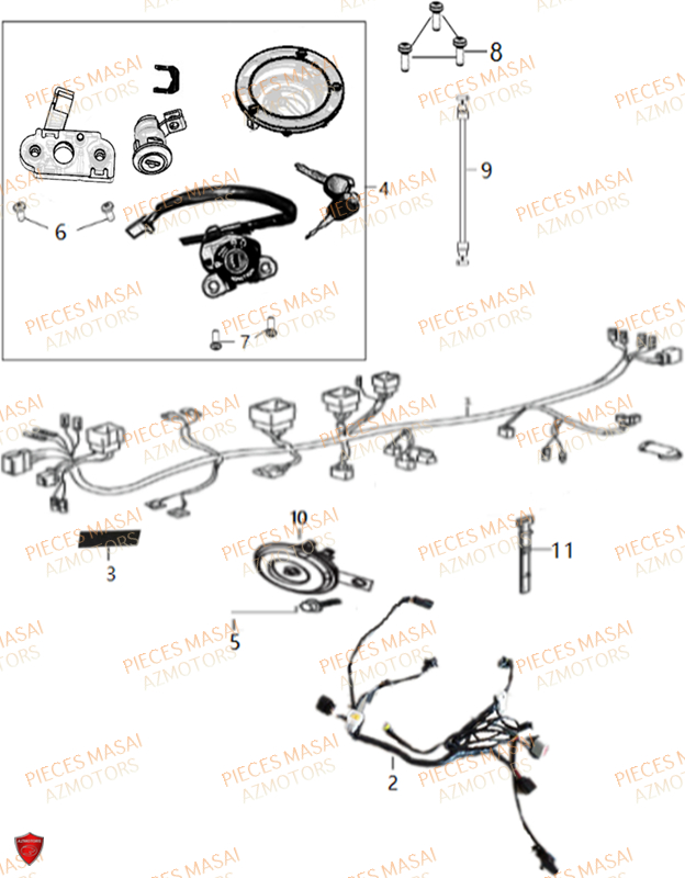 Systeme Electrique MASAI Pièces Moto ADVENTURE 125cc