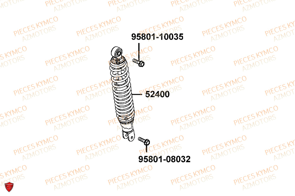 Amortisseur KYMCO Pieces AGILITY 50 16+ EURO5 (KP10DL)