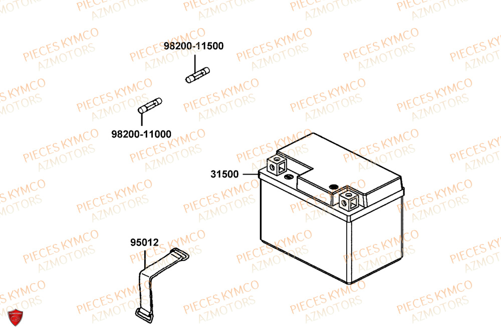 Batterie KYMCO Pieces AGILITY 50 16+ EURO5 (KP10DL)