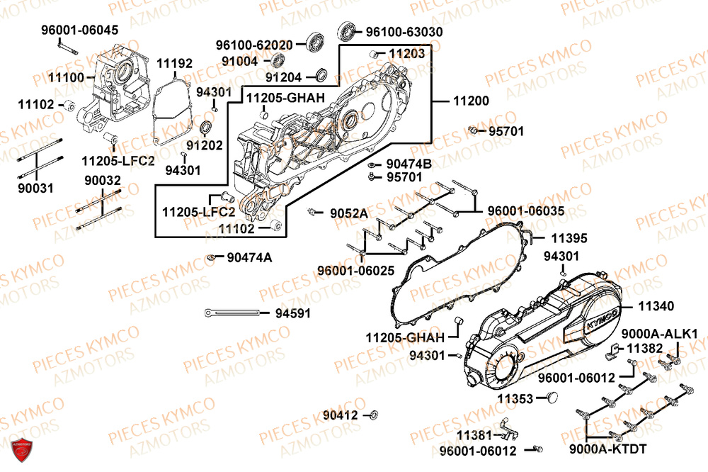 Carter Moteur KYMCO Pieces AGILITY 50 16+ EURO5 (KP10DL)