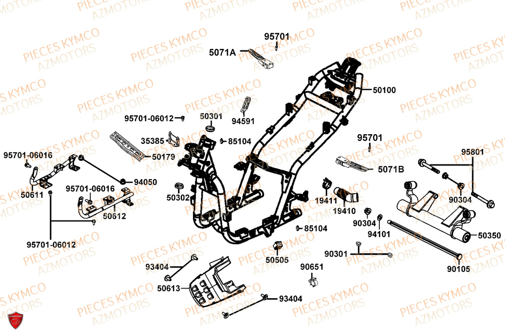 Chassis KYMCO Pieces AGILITY 50 16+ EURO5 (KP10DL)