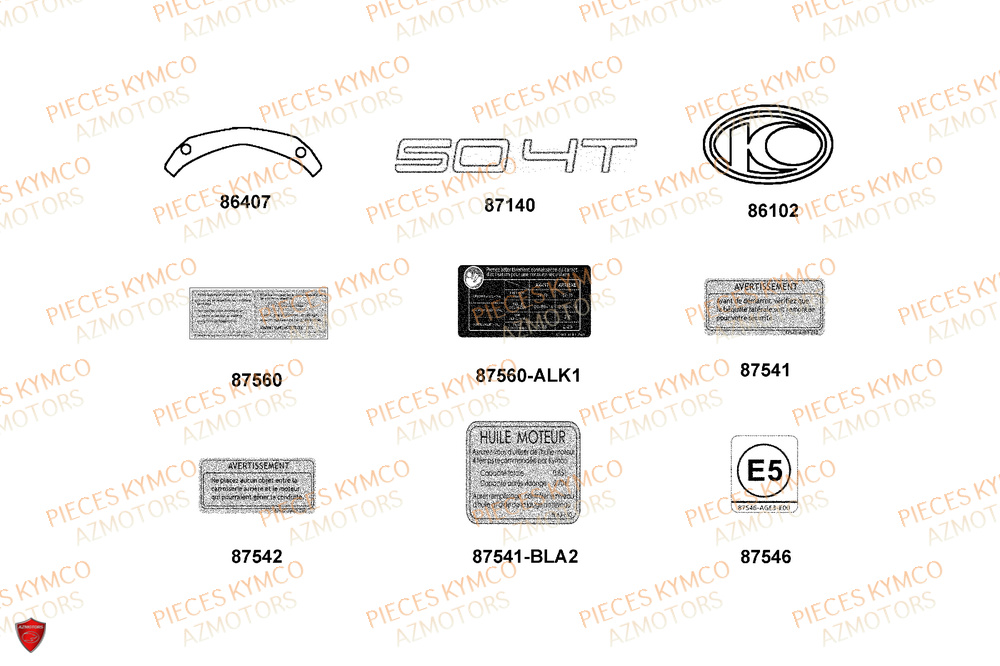 Decors KYMCO Pieces AGILITY 50 16+ EURO5 (KP10DL)