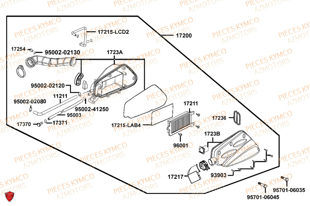 Filtre A Air KYMCO Pieces AGILITY 50 16+ EURO5 (KP10DL)