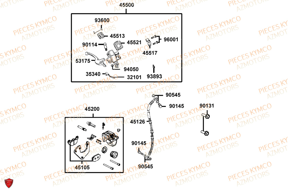 Frein Avant KYMCO Pieces AGILITY 50 16+ EURO5 (KP10DL)