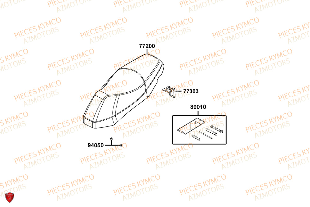 Selle KYMCO Pieces AGILITY 50 16+ EURO5 (KP10DL)