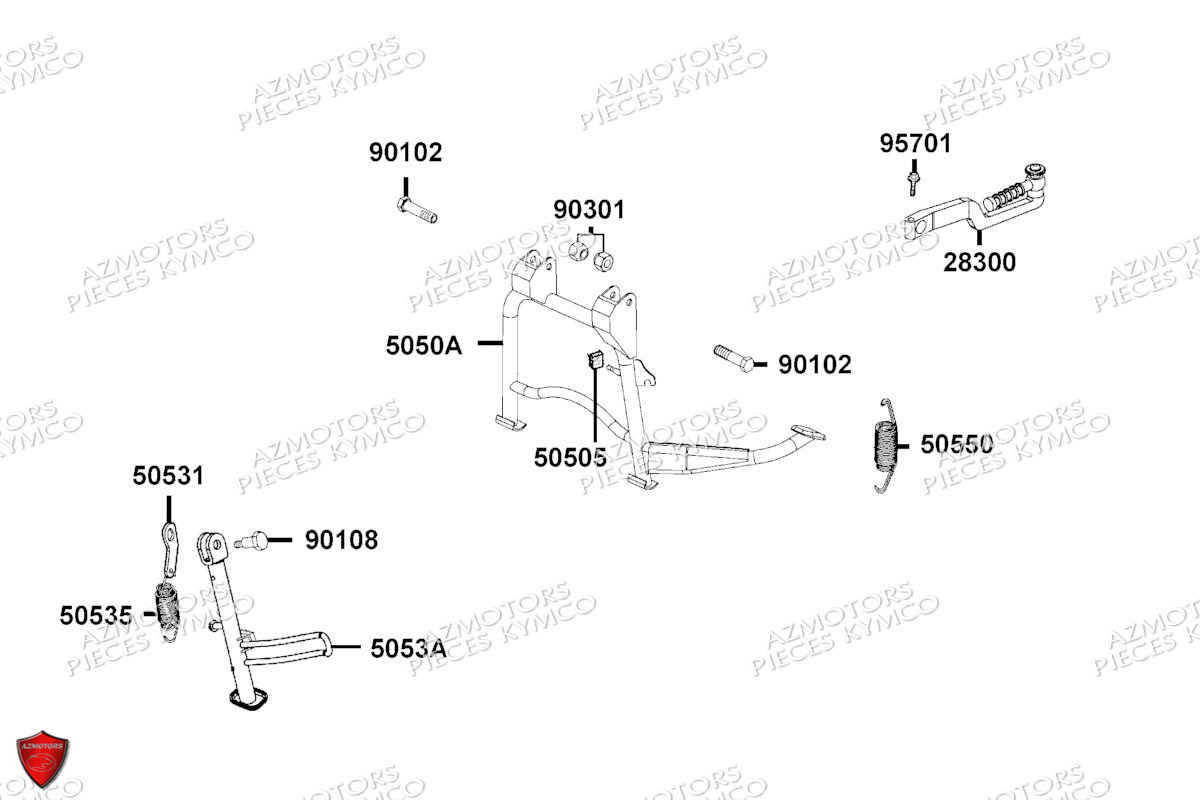 Bequilles KYMCO Pièces AGILITY 50 12 4T EURO 5 (KN10EM/KN10EN)