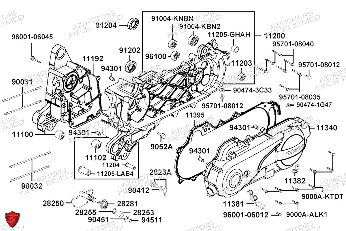 Carters Moteur KYMCO Pièces AGILITY 50 12 4T EURO 5 (KN10EM/KN10EN)