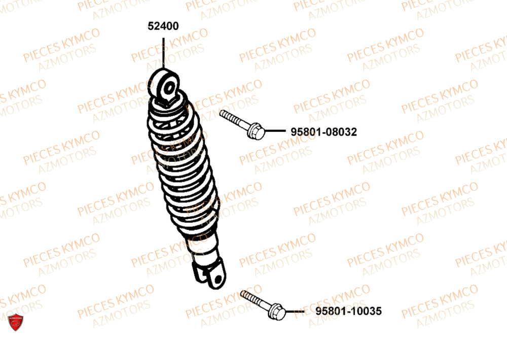 Amortisseur KYMCO Pièces AGILITY 50 12P 4T EURO 5+ (KN10ER)