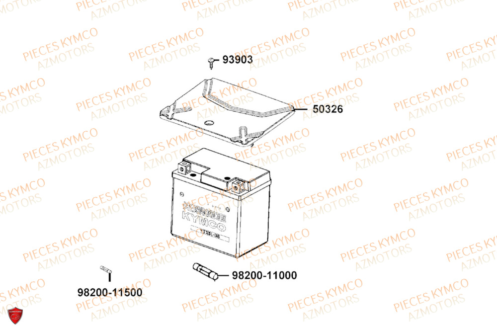 Batterie KYMCO Pièces AGILITY 50 12P 4T EURO 5+ (KN10ER)