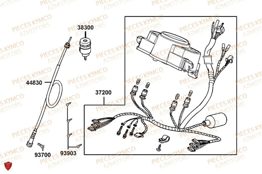 Compteur KYMCO Pièces AGILITY 50 12P 4T EURO 5+ (KN10ER)