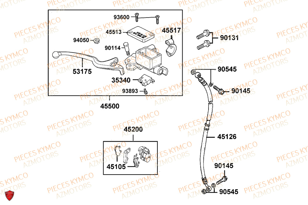 Frein Avant KYMCO Pièces AGILITY 50 12P 4T EURO 5+ (KN10ER)