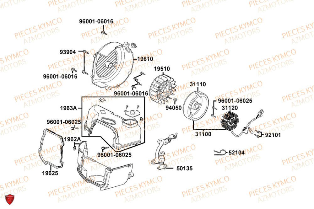 Allumage KYMCO Pieces AGILITY 50 NAKED RENOUVO 4T EURO5+ (KN10FD)
