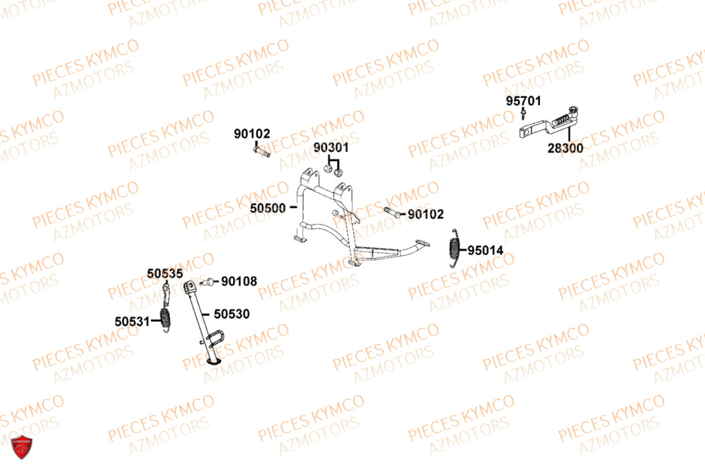 Bequilles KYMCO Pieces AGILITY 50 NAKED RENOUVO 4T EURO5+ (KN10FD)