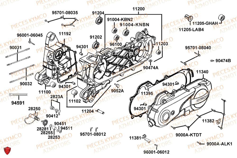 Carter Moteur KYMCO Pieces AGILITY 50 NAKED RENOUVO 4T EURO5+ (KN10FD)
