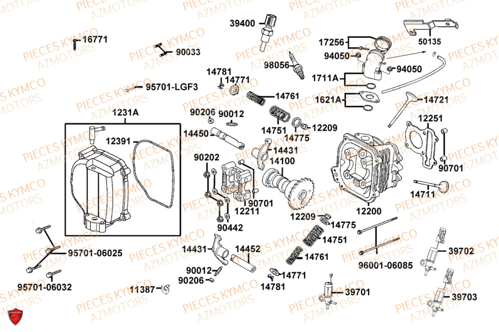 Culasse KYMCO Pieces AGILITY 50 NAKED RENOUVO 4T EURO5+ (KN10FD)