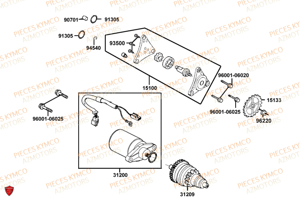 Demarreur KYMCO Pieces AGILITY 50 NAKED RENOUVO 4T EURO5+ (KN10FD)