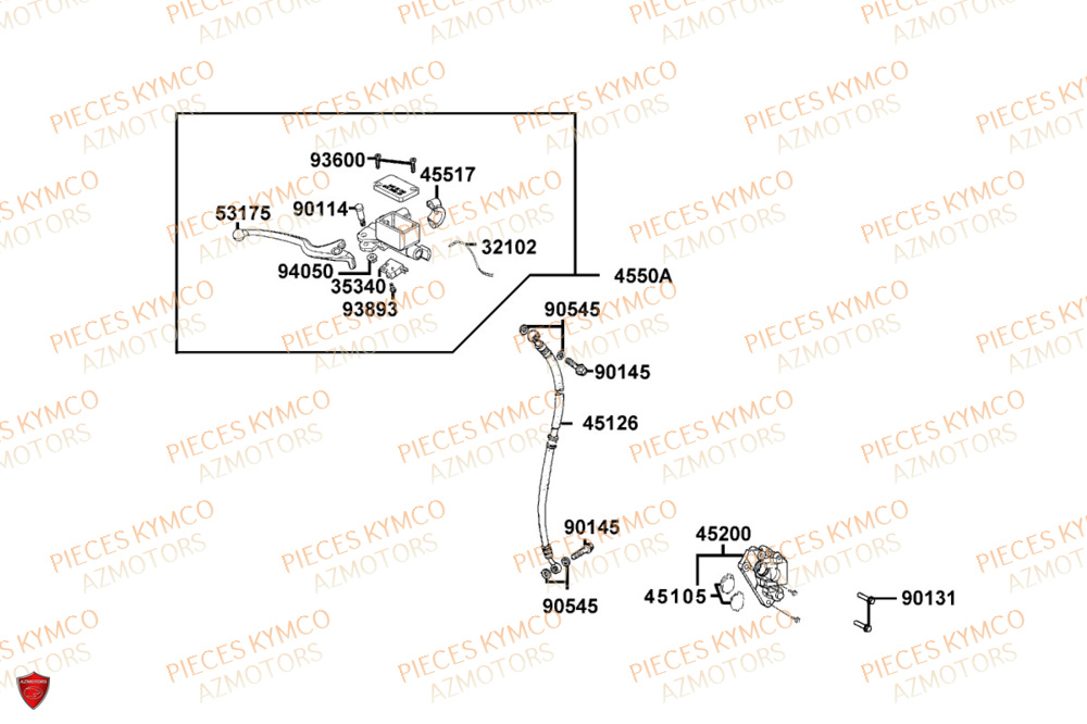 Frein Avant KYMCO Pieces AGILITY 50 NAKED RENOUVO 4T EURO5+ (KN10FD)