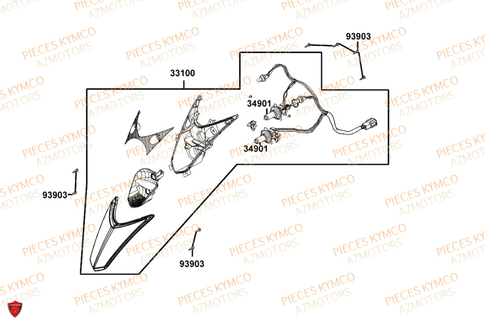 Phare KYMCO Pieces AGILITY 50 NAKED RENOUVO 4T EURO5+ (KN10FD)